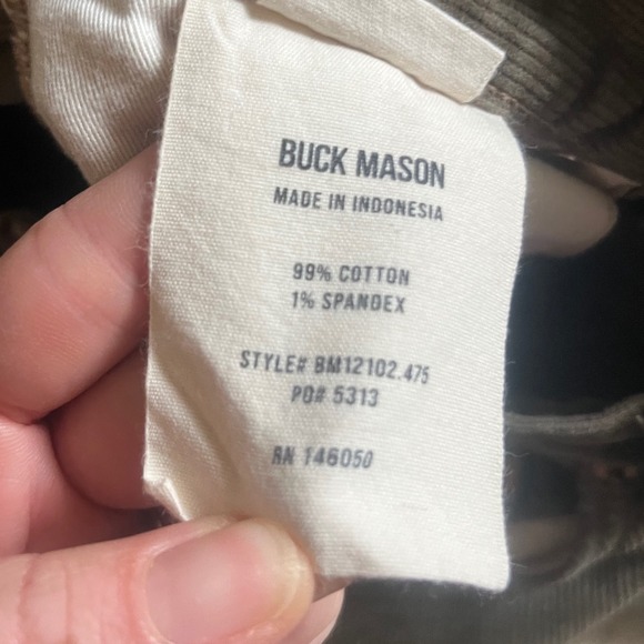 Buck Mason Men's Craftsman Corduroy Ford Standard Jean Brown- Size 28/34 - Picture 5 of 8